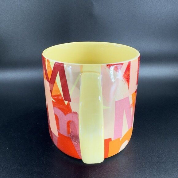 Anthropologie Monogram Letter M Mug Initial Multicolor Ceramic Coffee Mug Cup - Picture 6 of 12